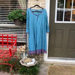 Gudrun Sjoden blue and red flower L dress.